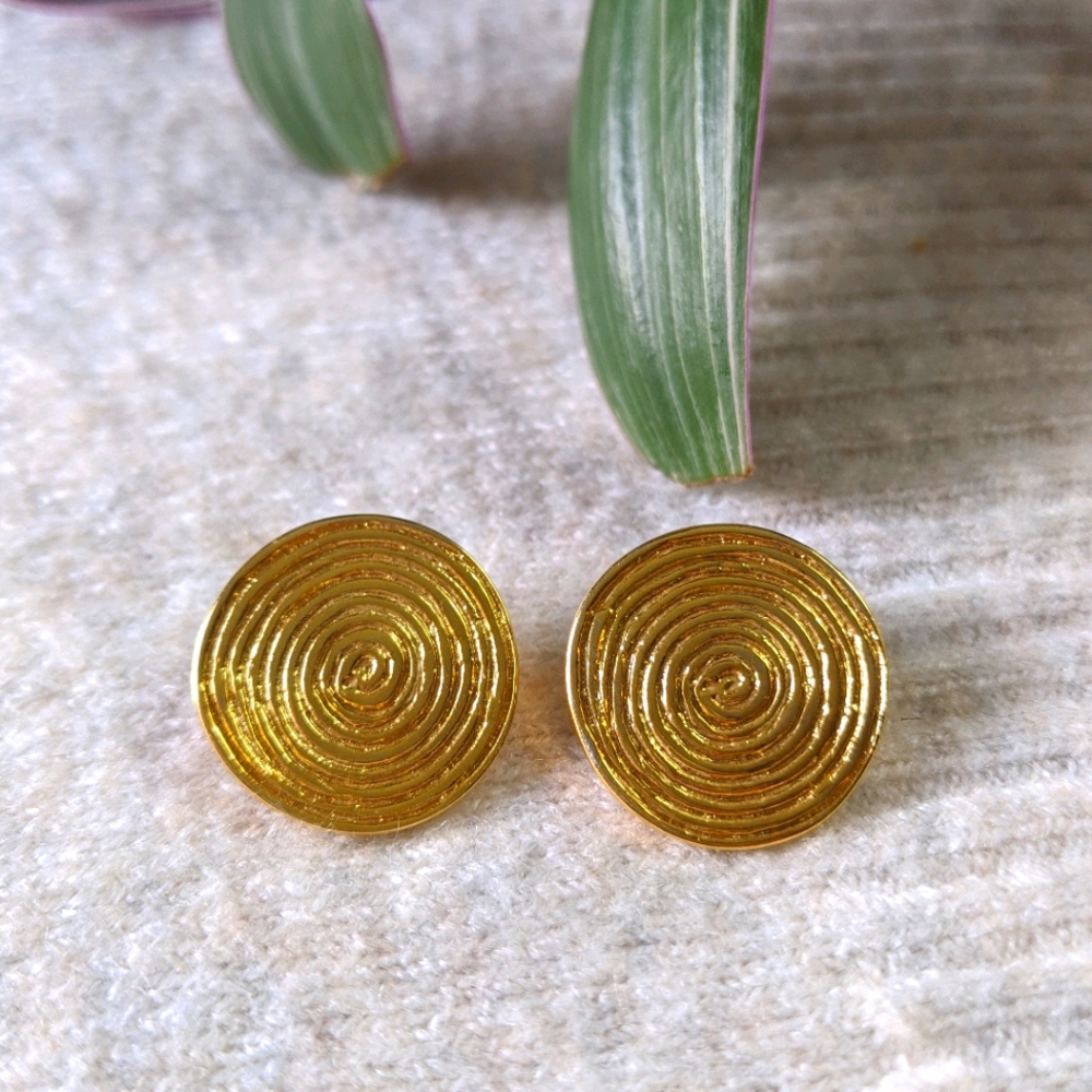 Kenneth Jay Lane | Rare Spiral Medallion Post